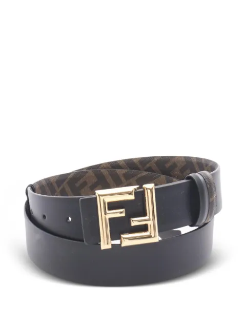 Fendi Pre-Owned 2020s Round FF Reversible buckle belt Black 1075489