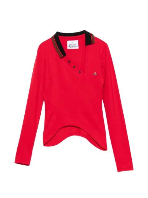Vivienne Westwood Glory asymmetric-collar polo shirt Red 1H010007J00AU