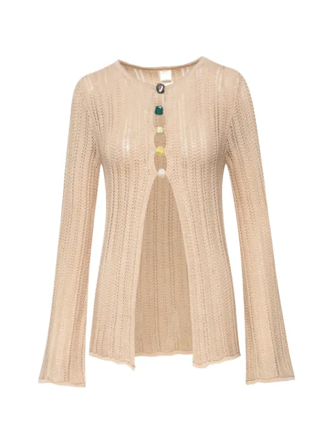 Baobab Corsica stone-embellished bell-sleeve top Neutrals 6350160