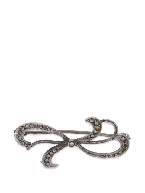 Vintage bow-shaped brooch Silver WCV130320254825