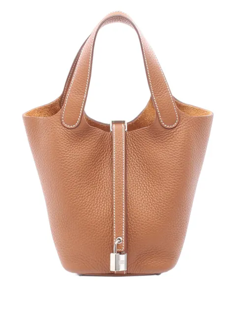 Hermès Pre-Owned 2023 Clemence Picotin Lock 18 handbag Brown V8TL6XT8EF3F771E