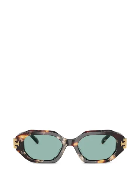 Tory Burch Double T geometric-frame sunglasses Brown TY7234U