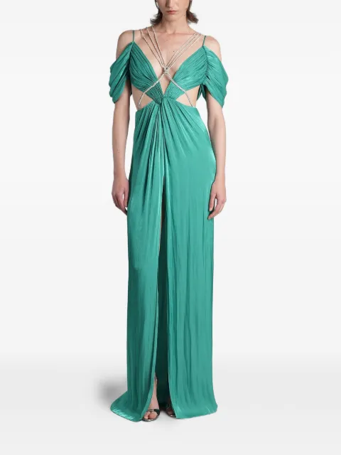 Costarellos Calina cut-out maxi dress Green SS2677