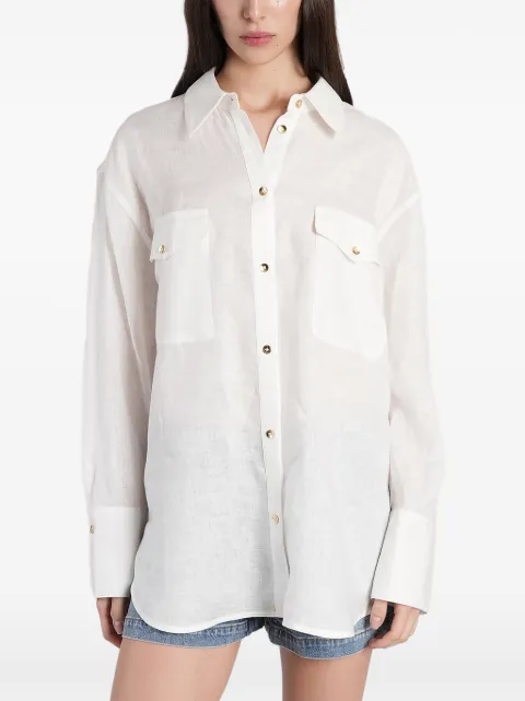 alice + olivia Finely pocket-detail button-up shirt White CL000G05003