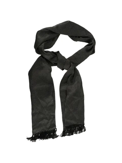 TOM FORD polka-dot fringed scarf Black 7TF822FS