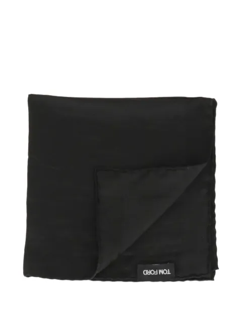 TOM FORD logo-patch pocket square Black TF3123TF90