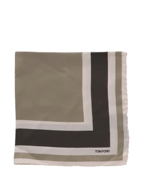 TOM FORD striped silk pocket square Brown TF3127TF102