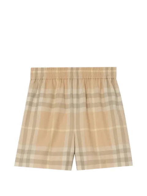 Burberry Check cotton twill shorts Neutrals 8121640