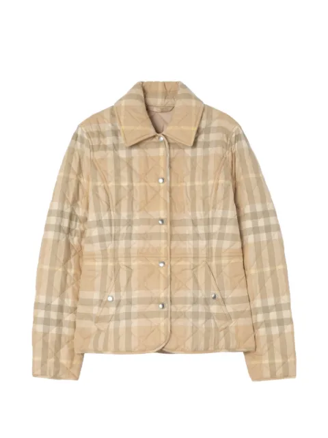 Burberry Check quilted cotton twill jacket Neutrals 8122327