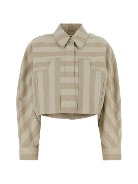 FENDI striped drill jacket Neutrals FLF863AW8G