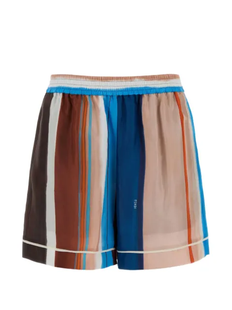 FENDI striped silk shorts Neutrals FR6754AMET