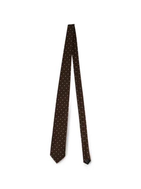 TOM FORD polka-dot silk tie Brown STE001S0338