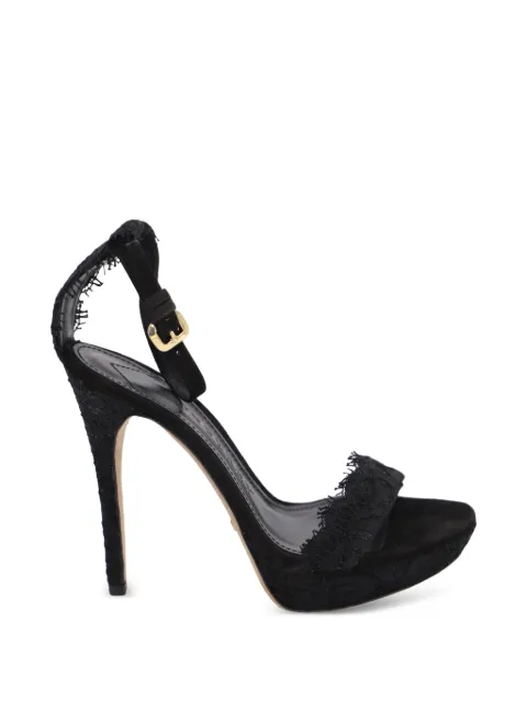 Burberry Pre-Owned Polesden lace-trim sandals Black NAPPUGBSH099432W