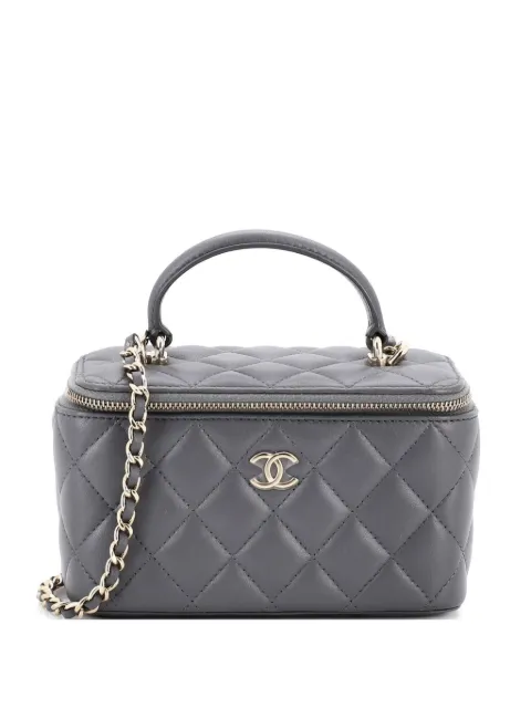 CHANEL Pre-Owned Classic Top Handle Vanity Case with Chain Quilted Lambskin Small crossbody bag Grey SAMCHP6Y6YPHJ6D9