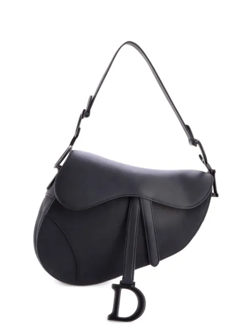 Christian Dior Pre-Owned Ultra Matte Saddle Handbag Leather Medium shoulder bag Black 5LMXZQJONBV6MM40