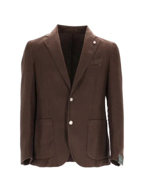 BRANDO herringbone-weave single-breasted blazer Brown 285055032