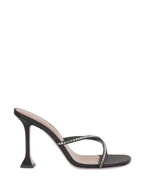 Amina Muaddi Sally crystal-embellished heeled sandals Black SALLYSLIPPER