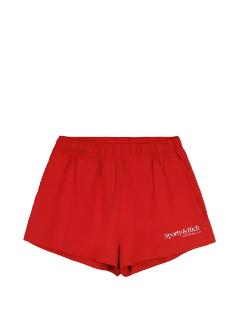 Sporty & Rich logo-print cotton shorts Red SH037710087RE15