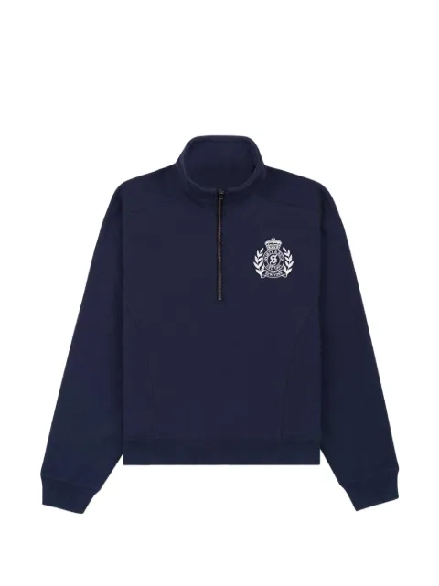 Sporty & Rich logo-print quarter-zip sweater Blue ST098710243BL106100COTTON