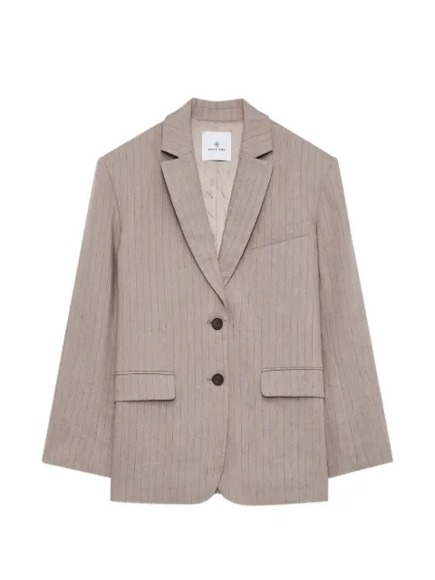 ANINE BING Quinn blazer - taupe and blue pinstripe Neutrals A012007