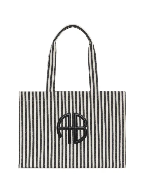 ANINE BING Lara tote - white and black stripe White A1312230