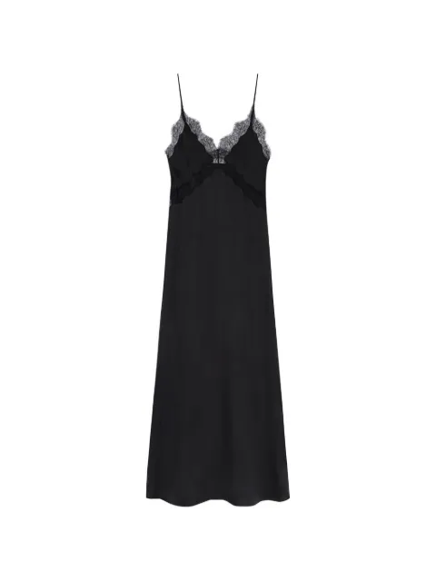 ANINE BING lace-trim V-neck maxi dress Black A0212248