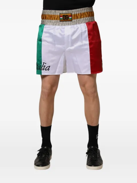 Dolce & Gabbana Italia logo-embroidered shorts White GV72AZ