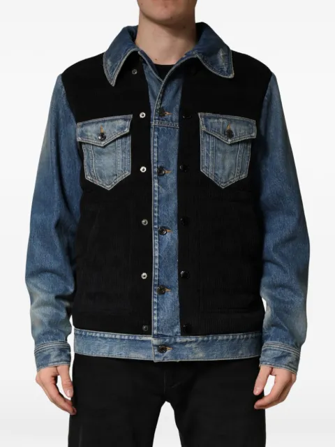 Dolce & Gabbana corduroy-panel denim jacket Black G9BTMDGJ699