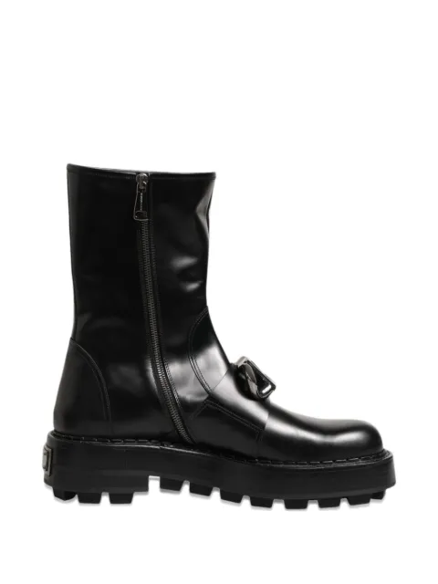 Dolce & Gabbana DG-logo biker boots Black A70064AB640