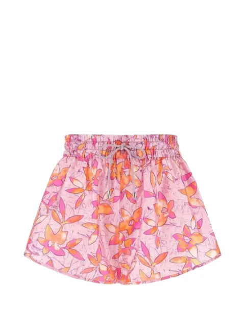 ISABEL MARANT floral-print drawstring shorts Pink 221600F088005