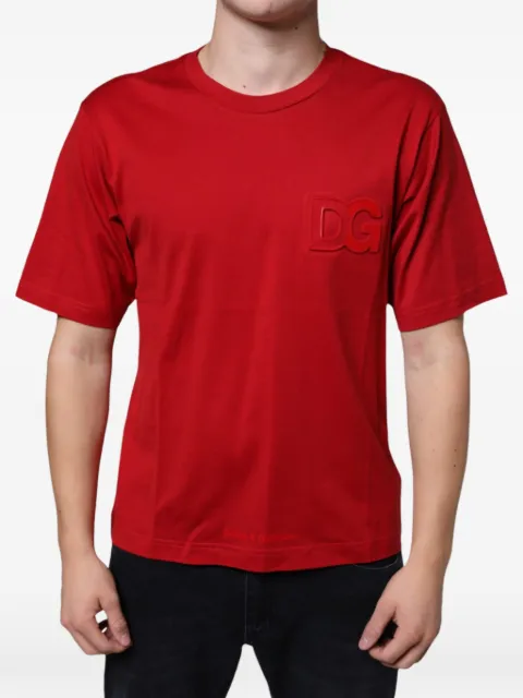 Dolce & Gabbana embossed DG logo T-shirt Red DOL86654