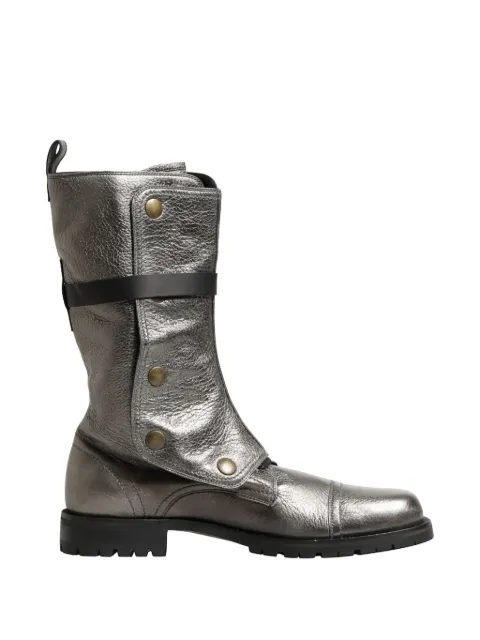 Dolce & Gabbana multi-buckle metallic boots Silver 9169916526807