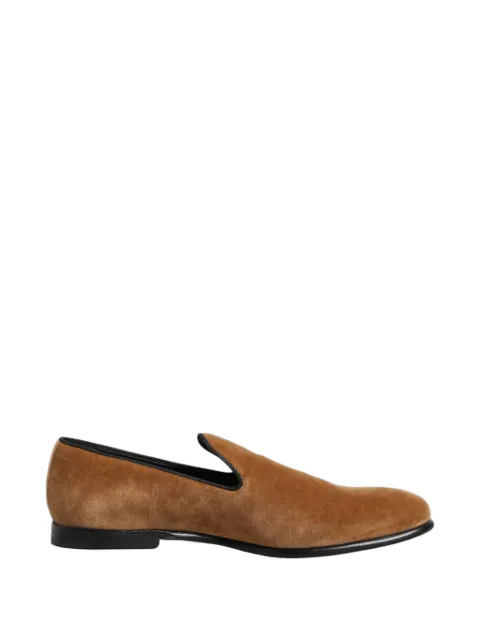 Dolce & Gabbana velvet slip-on loafers Brown A30154AY940