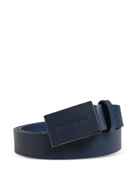 Dolce & Gabbana logo-buckle leather belt Blue BC4993A0742