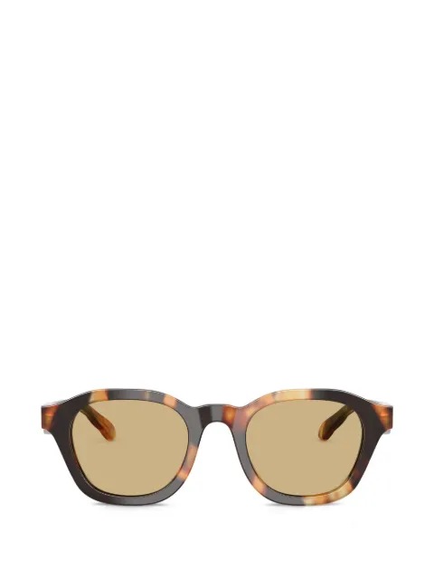 Tory Burch chevron-quilted round-frame sunglasses Brown TY7235D