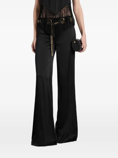 alice + olivia Olivia chain-link eyelet-embellished palazzo pants Black CC603A43118