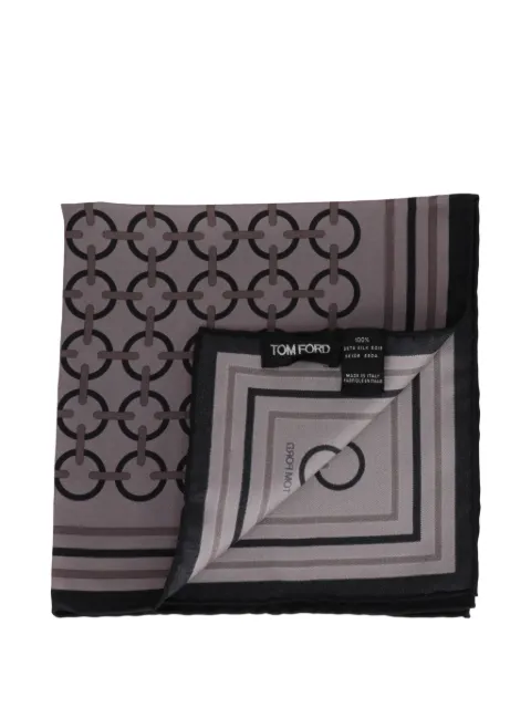 TOM FORD chain-link-print pocket square Grey TF3126TF98GRY