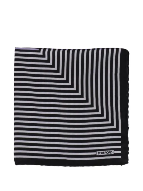 TOM FORD striped-pattern pocket square Black TF3127TF98LIL