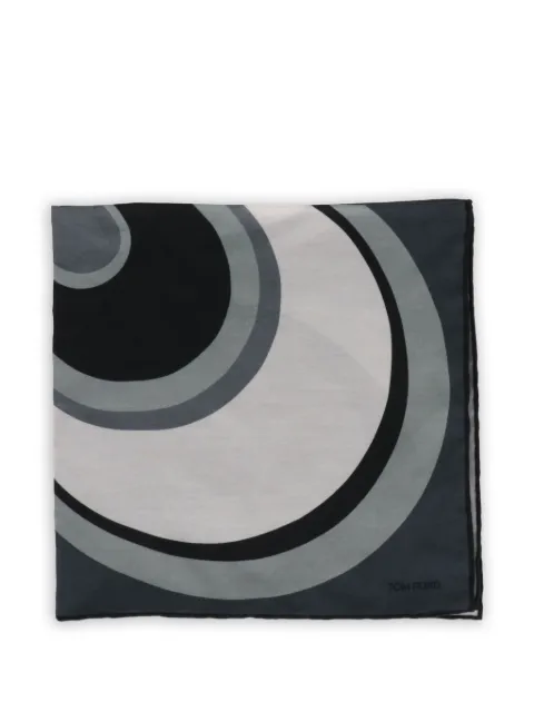 TOM FORD geometric-print pocket square White TF3129TF84BLU