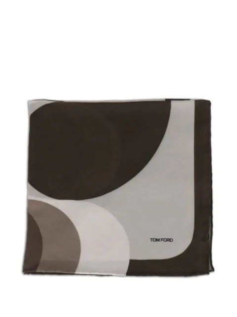 TOM FORD abstract-pattern pocket square Black TF3129TF83