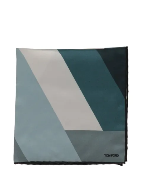 TOM FORD geometric-print pocket square Blue TF3122TF105GRN
