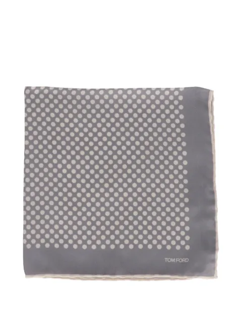 TOM FORD polka-dot silk pocket square Grey TF3125TF97