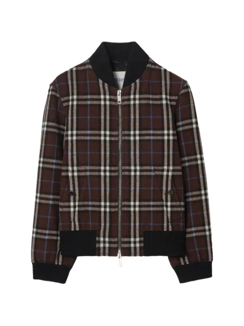 Burberry Check wool bomber jacket Brown 8121617