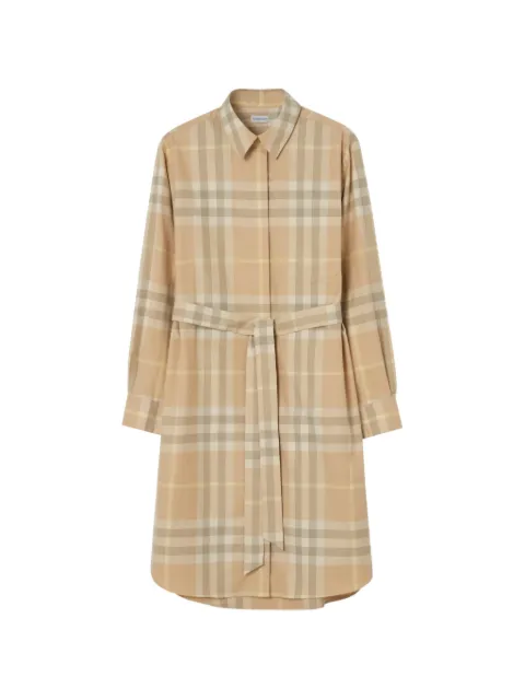 Burberry Check cotton shirt dress Neutrals 8121636