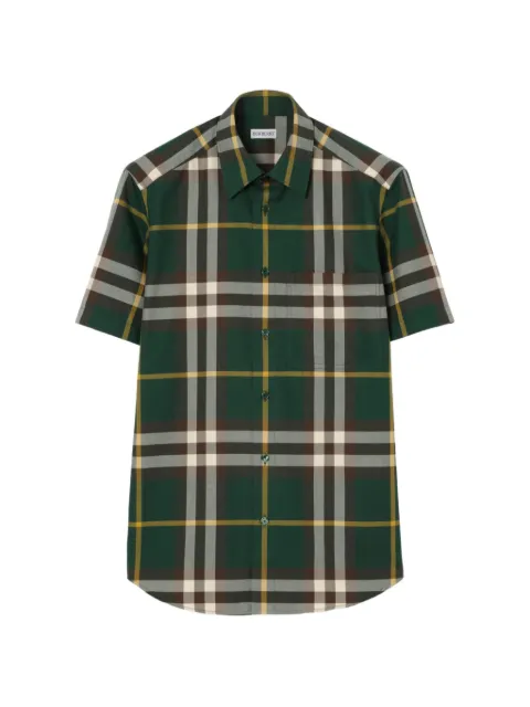 Burberry regular-fit Check cotton twill shirt Green 8120367