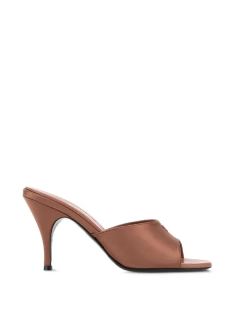 Miu Miu satin logo-embroidered sandals Brown 5XX684FD085049