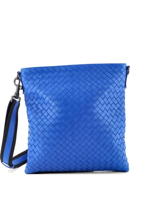 Bottega Veneta Pre-Owned Flat Messenger Bag Intrecciato Nappa Medium crossbody bag Blue ST8U4QWOM6QSJ07J