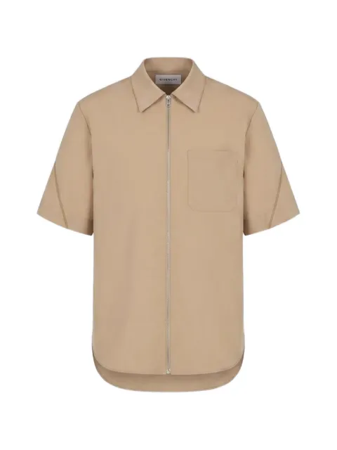 Givenchy zip-up short-sleeve shirt Neutrals BM618416E9