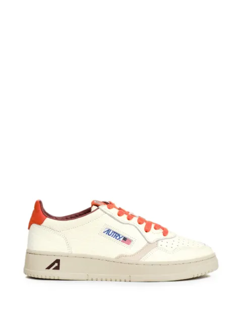 Autry Medalist Low sneakers in sand and pumpkin leather Neutrals AULMNE17