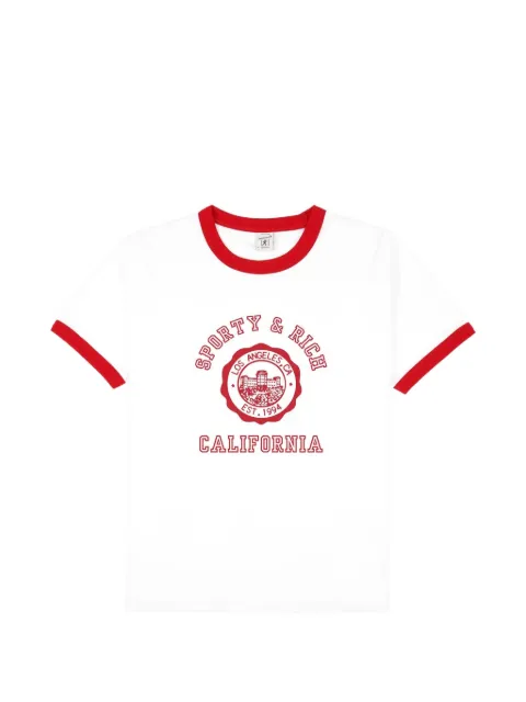 Sporty & Rich Fatou short-sleeve logo-print T-shirt White TO073710509WH52